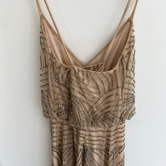Adrianna Papell Beaded Tan Dress - Picture 5 of 8